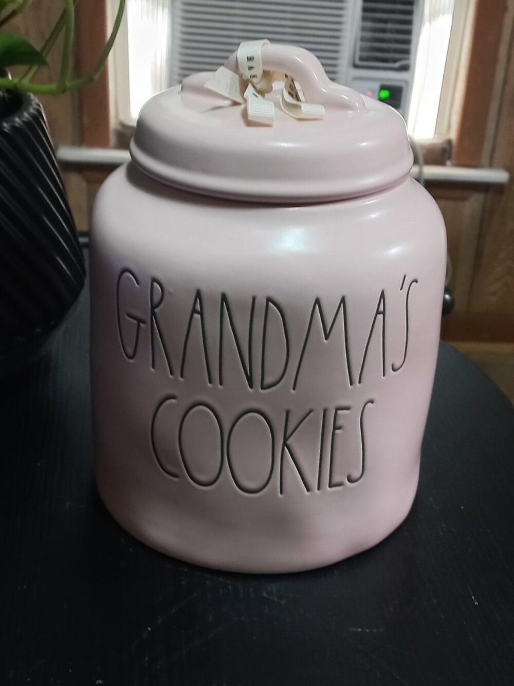 Like New Rae Dunn Pale Pink Ceramic “Grandma's Cookies” Cookie Jar With Lid